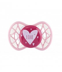 Пустышка симметрическая Nuvita NV7065 Air55 Cool 0m+ "LOVE" розово-персиковая