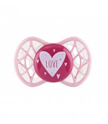 Пустышка ортодонтическая Nuvita NV7064 Air55 Cool 0m+ "LOVE" розово-персиковая