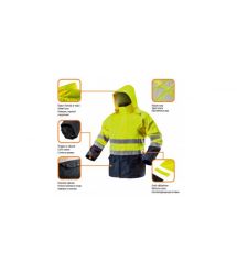 Робоча куртка NEO підвищеної видимості, Oxford 300D, жовта, нар. L
