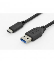 Кабель ASSMANN USB 3.0 (AM/Type-C) 1.0m, black