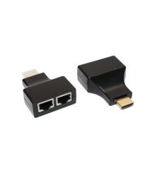 Одноканальный пассивный удлинитель HDMI сигнала по UTP кабелю по двум витым парам. Дальность передачи данных:30метров,720P-cat5e