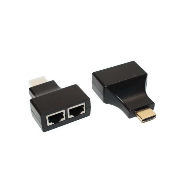 Одноканальний пасивний подовжувач HDMI сигналу по UTP кабелю по двох витих парах. Дальність передачі: 30метров,720P-cat5e