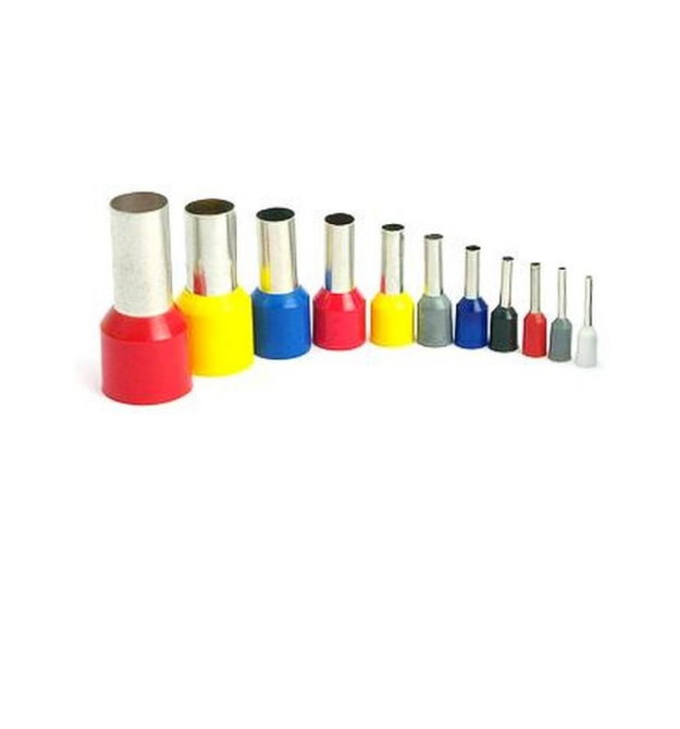 Кабельный наконечник VE0512, 0,5мм сечение зажимаемого кабеля, длина медной трубки 12мм, изоляция, 100шт в упаковке, цена за уп