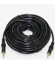 Кабель AUX Audio DC3.5 папа-папа 3 м GOLD Stereo Jack, (круглый) Black