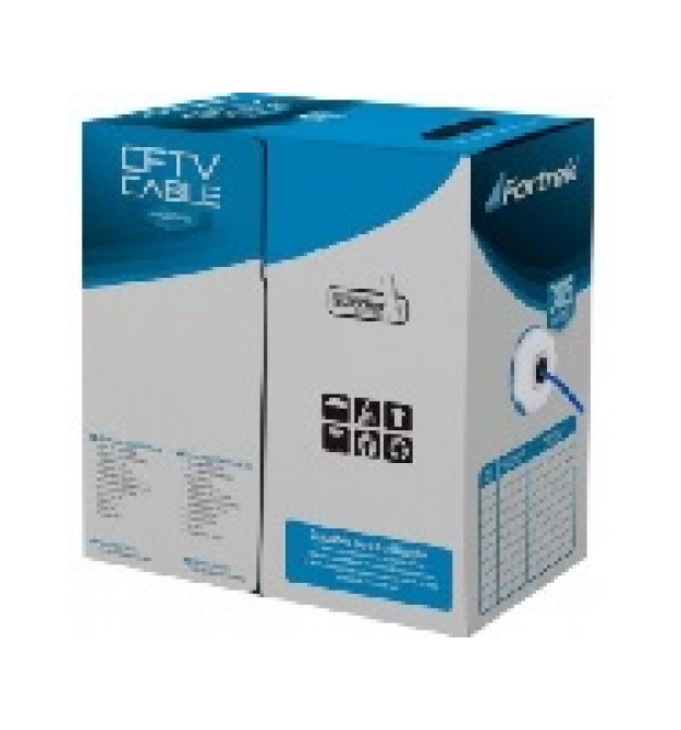 Кабель Fortrek UTP 4х2х0,5мм, (CCA) для внутр. работ, black, 305м.