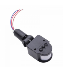 Датчик движения PIR , 180, расстояние макс. 12м, 220V, макс. нагрузка 100Вт, Black