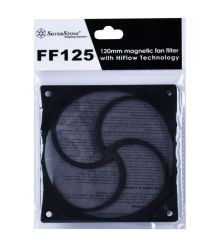 Пылевой магнитный фильтр для вентилятора SilverStone FF125B, 1 шт., 120x120x1.5мм, черный.