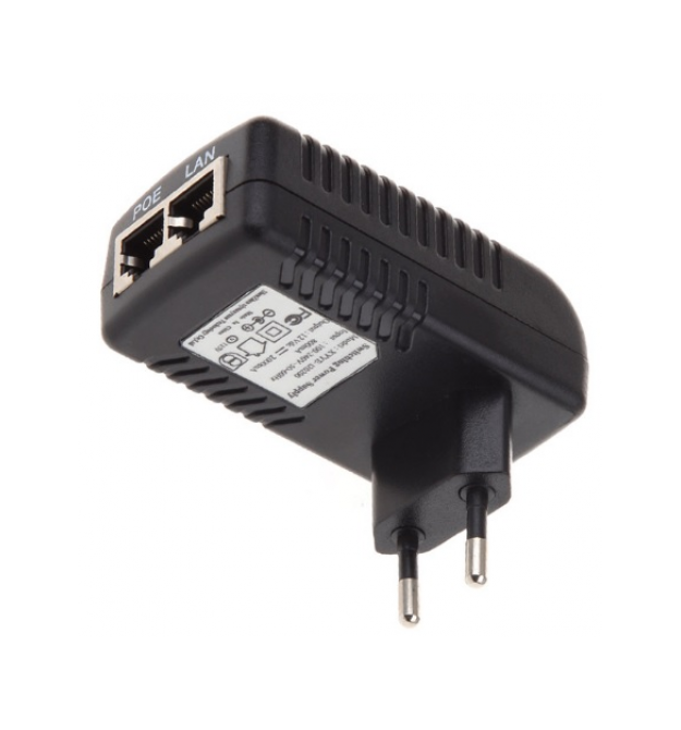 POE инжектор 12V 1A (12Вт) с портами Ethernet 10 / 100 / 1000Мбит / с 