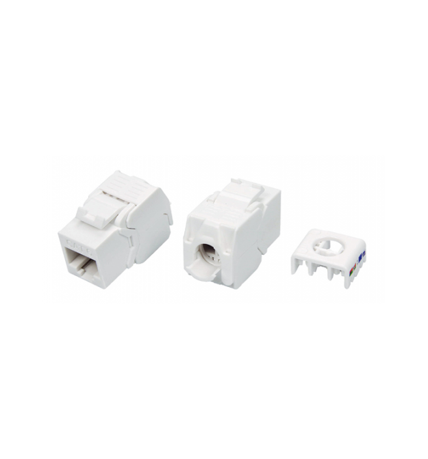 Модульный разъём OK-net Кат.6 UTP (180°, toolless) белый (OK-KM200-6UW)