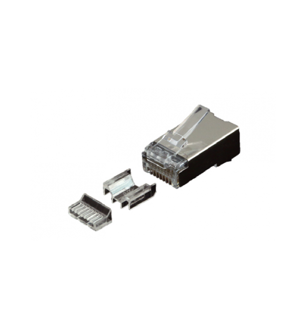 Коннектор OK-net RJ-45 Кат.6А FTP 50U с двумя вставками (OK-J202)