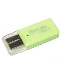 Кардидер универсальный MERLION CRD-1GR TF - Micro SD, USB2.0, Green, OEM Q1500