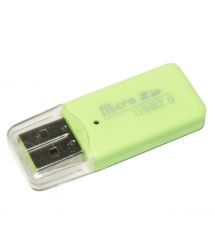 Кардридер универсальный MERLION CRD-1GR TF - Micro SD, USB2.0, Green