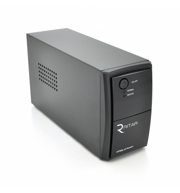 ИБП Ritar RTP500L-UX (300W) Proxima-L, LED, AVR, 3st, USB, 4xIEC-320 C14, 145-290Vac, 1x12V4.5Ah, plastik Case ( 314 x 97 X 1