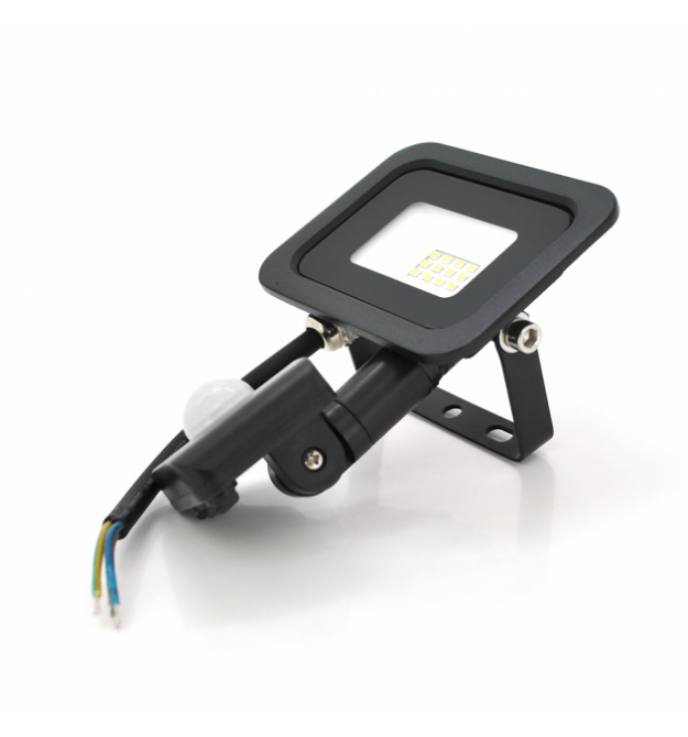 Прожектор SLIM SENSOR LED RITAR RT-FLOOD - MS10A, 10W, 12xSMD2835, IP65, 1000Lm, 6500K (100%), PF0.9 Ra70, 80*90*25mm