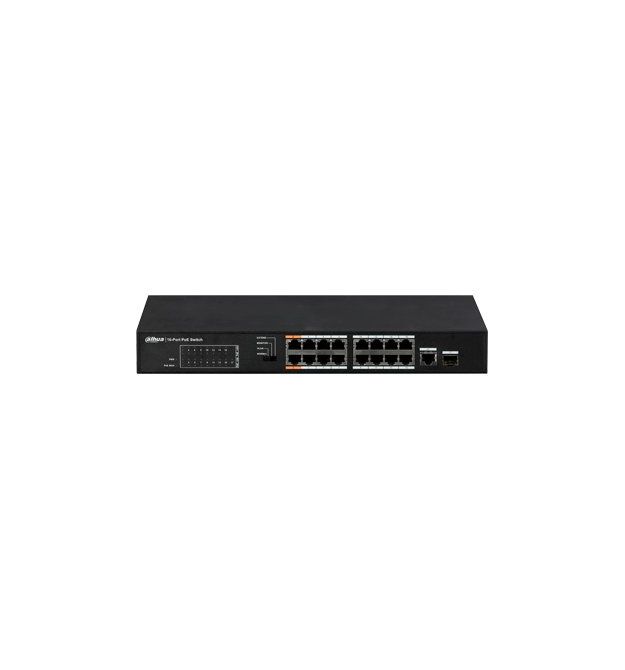16-портовий некерований POE комутатор DH-PFS3117-16ET-135
