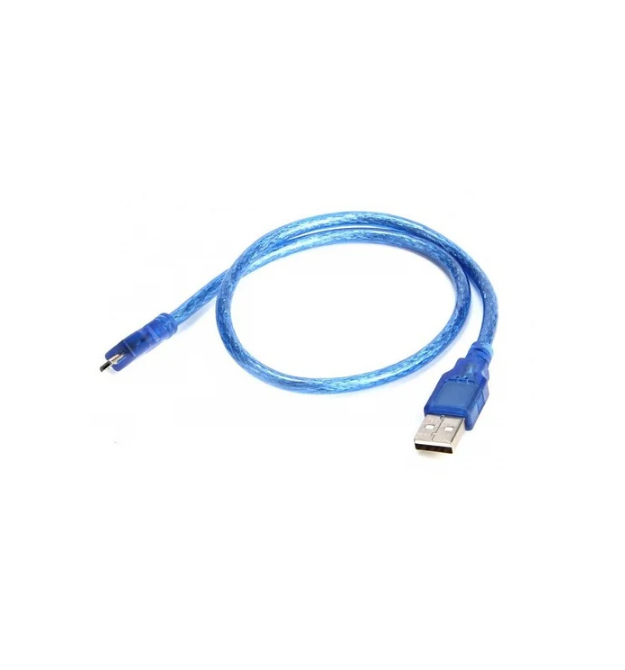 Кабель USB 2.0 RITAR (AM - Mini 5 pin) 0,3м, синий прозрачный