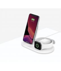 Беспроводное зарядное устройство Belkin 3-in-1 Wireless Pad/Stand/Apple Watch, white
