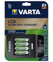 Зарядное устройство VARTA LCD Ultra Fast Plus Charger + 4xAA 2100 mAh