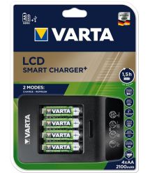 Зарядное устройство VARTA LCD Smart Plus CHARGER+4xAA 2100 mAh