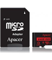 Карта памяти Apacer 64GB microSDXC C10 UHS-I R85MB/s + SD