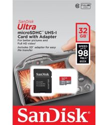 Карта памяти SanDisk 32GB microSDHC C10 UHS-I R100MB/s Ultra + SD