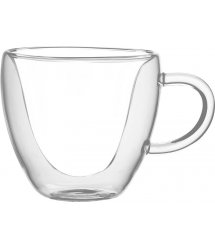 Набор чашек с ручками Ardesto с двойными стенками, 300 мл, H 9,5 см, 2 шт, боросиликатное стекло