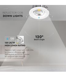 Светильник встраиваемый LED V-TAC, 10W, SKU-1272, 230V, 1200Lm, 6.4K, круглый