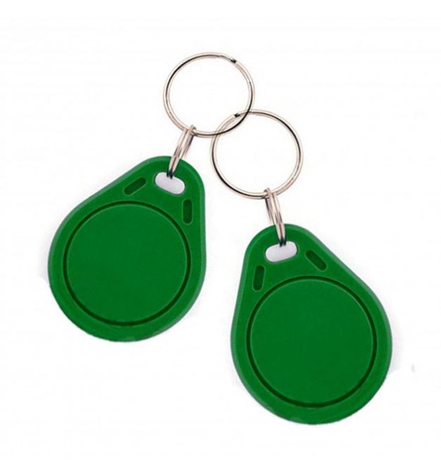 Брелок плоский бесконтактный RFID с кодом EM4100 EM Marine 125Khz (пластик, цвет зеленый), цена за штуку