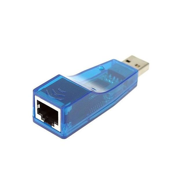Контроллер USB 2.0 to Ethernet - Сетевой адаптер 10 - 100Mbps, Blue, BOX