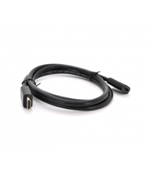 Удлинитель HDMI(папа)-HDMI(мама) VEGGIEG 1.0m, v2.0, OD-7.0mm, круглый, Black, коннектор Black, (Пакет)
