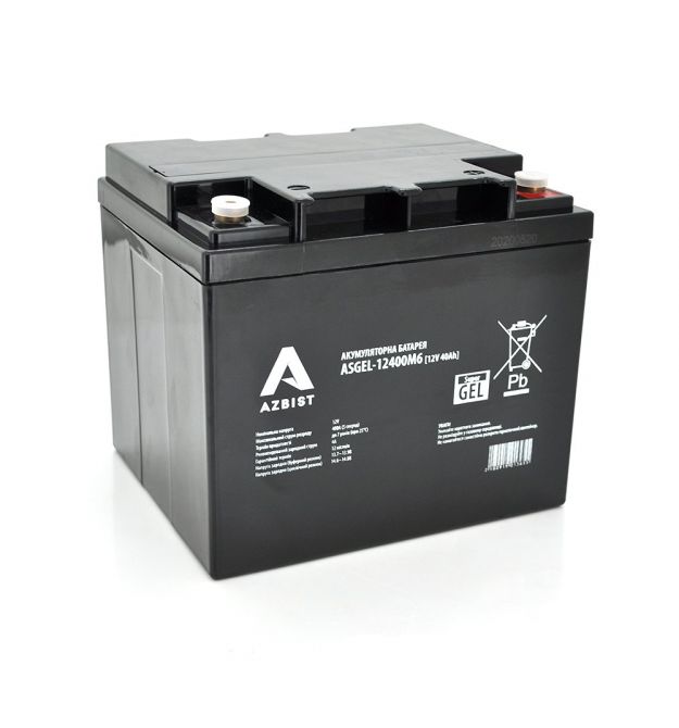 Аккумулятор AZBIST Super GEL ASGEL-12400M6, Black Case, 12V 40.0Ah (205 x171 x 196 ) Q1