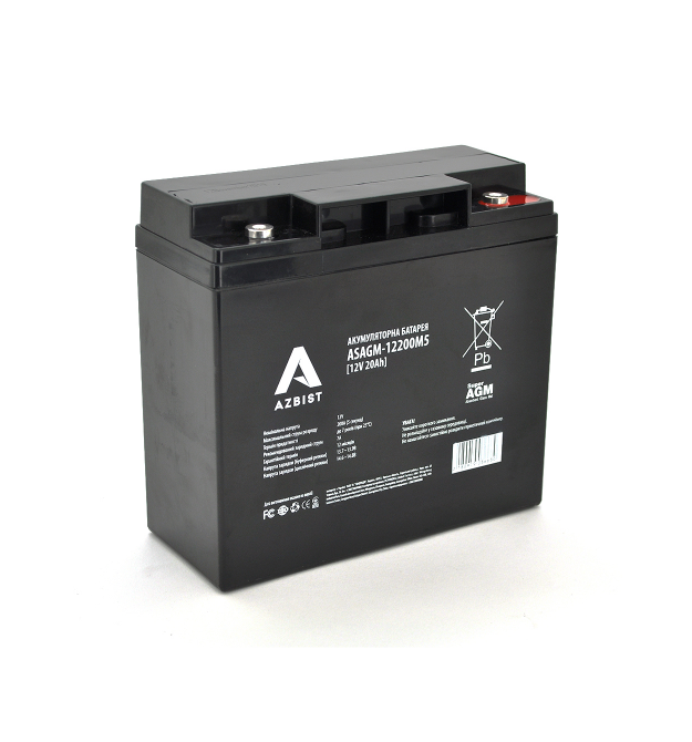 Аккумулятор AZBIST Super AGM ASAGM-12200M5, Black Case, 12V 20.0Ah (181 х 77 х 167 ) Q4