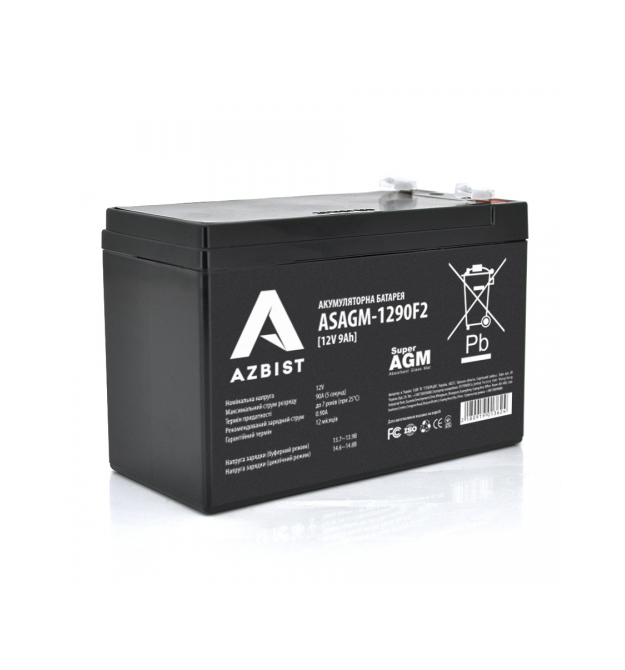 Аккумулятор AZBIST Super AGM ASAGM-1270F2, Black Case, 12V 7.0Ah (151 х 65 х 94 (100)) Q10