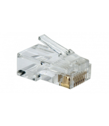Коннектор Merlion RJ-45 8P8C FTP Cat-6 экранированный для сквозного подключения (позолоченые)