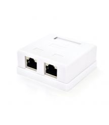 Розетка RITAR FTP 8P8C RJ45 2 порт Cat-5, накладная белая Q300