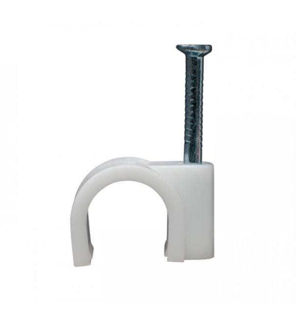 Скобы 3мм для крепления кабеля (100 шт - уп) белые