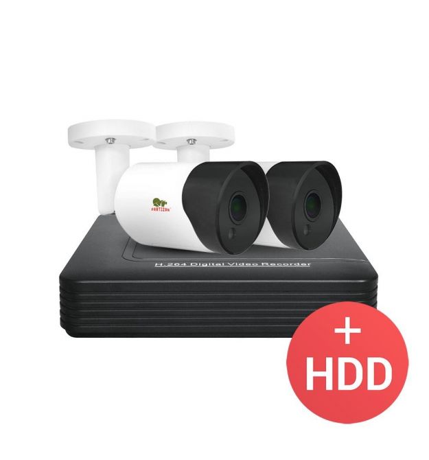 2.0MP Набор для улицы AHD-23 2xCAM + 1xDVR + HDD