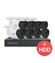 2.0MP Набор для улицы AHD-24 8xCAM + 1xDVR + HDD