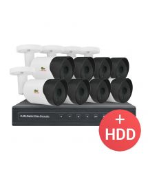 2.0MP Набор для улицы AHD-24 8xCAM + 1xDVR + HDD