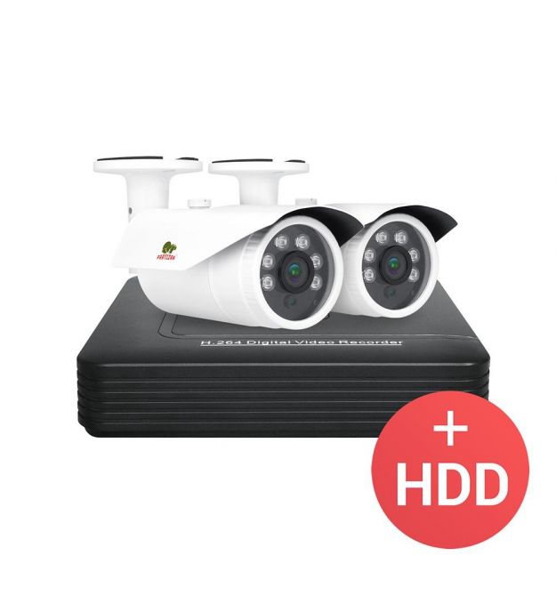 2.0MP Набор для улицы PRO AHD-42 2xCAM + 1xDVR + HDD