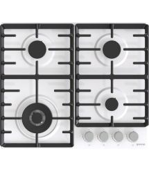 Варочная поверхность Gorenje GW642AXW/газовая/чугунная решетка/газконтроль/конфорка вок