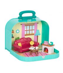 Игровой набор Li'l Woodzeez Кейс голубой (Гостиная) с аксессуарами WZ6599Z