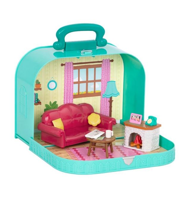 Игровой набор Li'l Woodzeez Кейс голубой (Гостиная) с аксессуарами WZ6599Z
