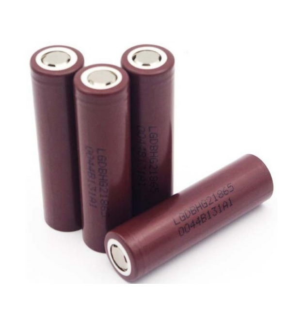 Аккумулятор 18650 Li-Ion LG LGDAHG21865, 3000mAh, 20A, 4.2 – 3.6 – 2.5V, BROWN, PVC BOX, 2 шт. в упаковке, цена за 1 шт