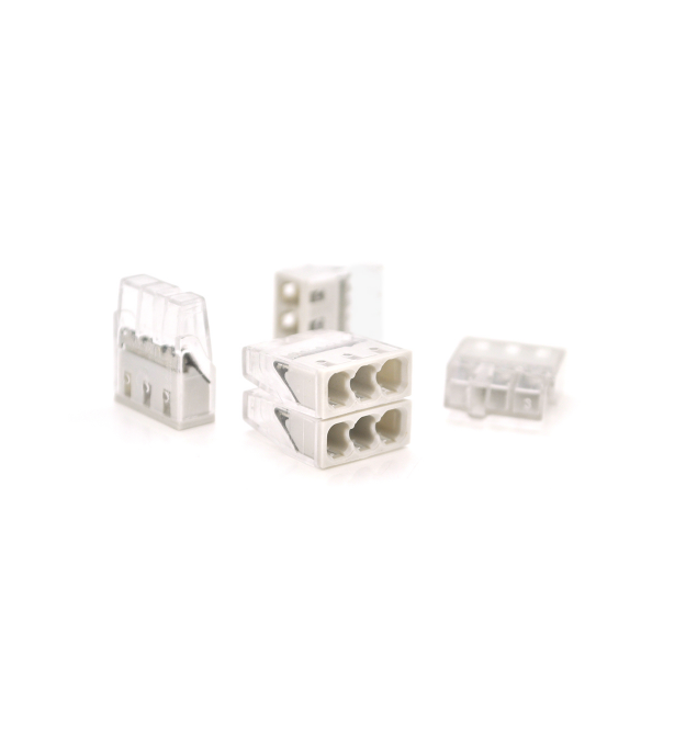 Самозажимна 3-дротова Клема WAGO К773-203, 3-pin, прозоро-сіра