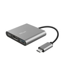 USB-хаб Trust Dalyx 3-in-1 Multiport USB-C Adapter ALUMINIUM