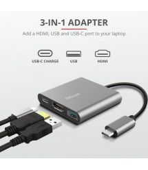 USB-хаб Trust Dalyx 3-in-1 Multiport USB-C Adapter ALUMINIUM