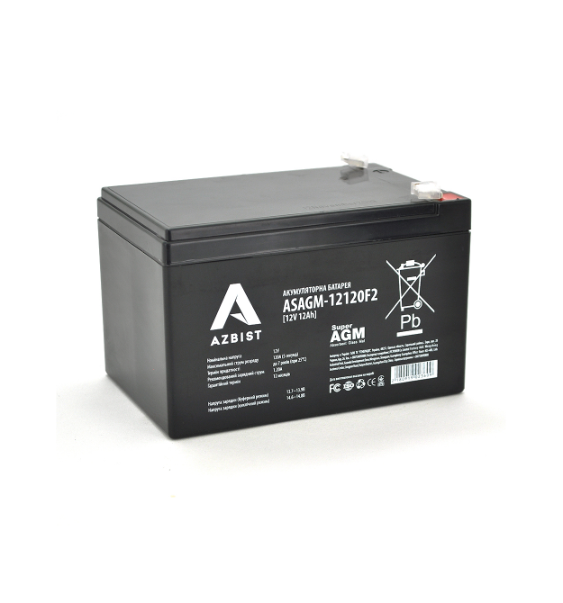 Аккумулятор AZBIST Super AGM ASAGM-12120F2, Black Case, 12V 12.0Ah (151х98х 95 (101) ) Q6 - 192