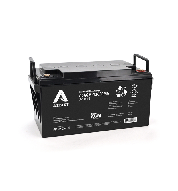 Аккумулятор AZBIST Super AGM ASAGM-12650M6, Black Case, 12V 65.0Ah ( 357 х 171 х 196 ) Q1