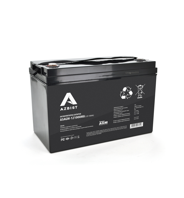 Акумулятор AZBIST Super AGM ASAGM-121000M8, Black Case, 12V 100.0Ah, Q1